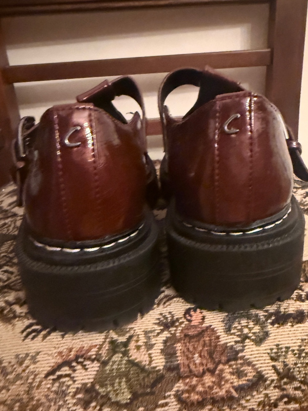 Circus by Sam Edelman Emelia Burgundy Patent Mary Jane Lug Sole Shoes Size 8 - Picture 10 of 12